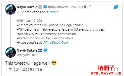 萨尔瓦多总统Nayib Bukele：比特币今年反弹攻上10万美元插图